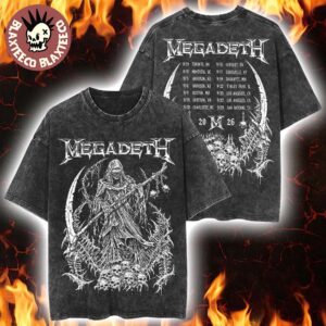 Megadeth North American 2026 Tour Merch Vic The Reaper Vintage Washed Tee