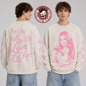 Megan Moroney The Cloud 9 Tour Merch Fall In Love Distressed Crewneck Sweatshirt