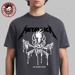 Metallica x Adidas Life Burns Faster 2026 Tour Live At Sphere Las Vegas Merch Scary Guy Charcoal T-Shirt