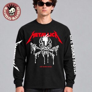 Metallica x Adidas Life Burns Faster 2026 Tour Live At Sphere Las Vegas Merch Scary Guy Long Sleeve Tee