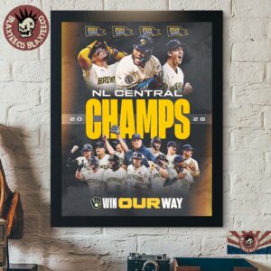 Milwaukee Brewers 2026 MLB NL Central Champions Win Our Way Home Decor Poster Canvas
