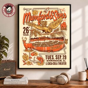 Mumford And Sons Birmingham AL 2026 Event Poster Live At The Coca Cola Theater On Sep 29 2026