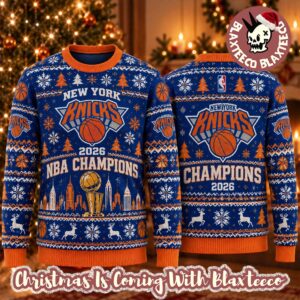 New York Knicks 2026 NBA Champions Christmas Ugly Sweater
