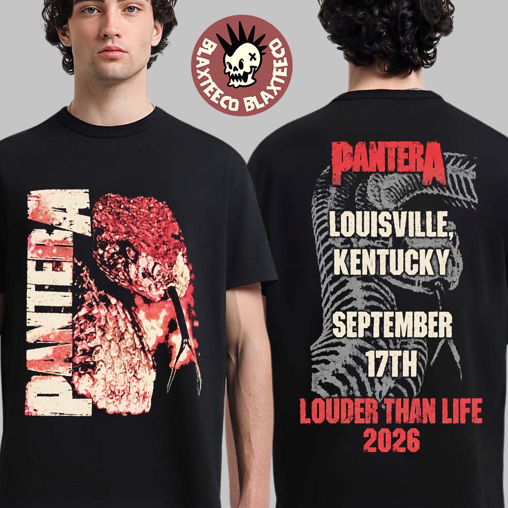 Pantera Louder Than Life 2026 Event Tee In Louisville Kentucky September 17 2026 Snake T-Shirt Pantera Louder Than Life 2026 Event Tee In Louisville Kentucky September 17 2026 Snake T-Shirt