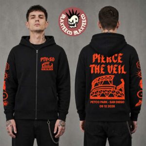 Pierce The Veil San Diego 2026 Merch Symbols Live At Petco Park On September 12 2026 Zip Up Hoodie