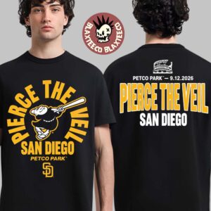 Pierce The Veil X San Diego Padres San Diego 2026 Event Tee Live At Petco Park On September 12 2026 Two Sided T-Shirt