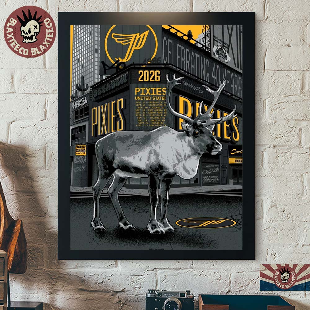Pixies Celebrating 40 Years United States Tour 2026 Merch Schedule Poster Canvas Pixies Celebrating 40 Years United States Tour 2026 Merch Schedule Poster Canvas