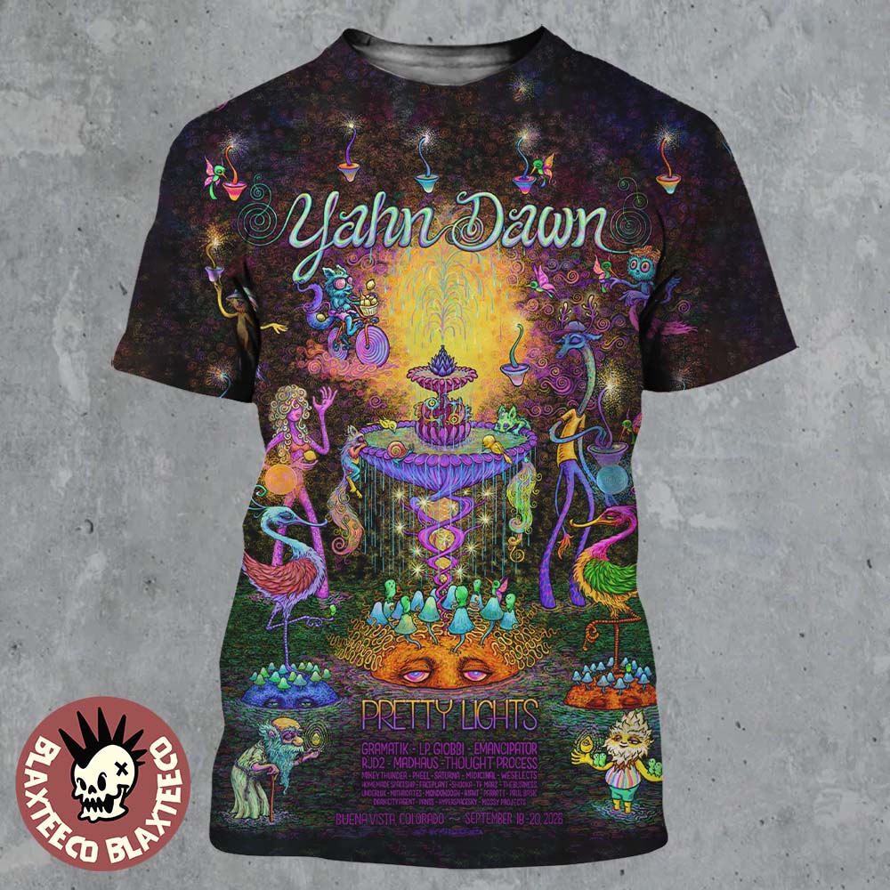 Pretty Lights Yahn Dawn 2026 Festival Merch Poster Buena Vista Colorado On September 18-20 2026 All Over Print Shirt Pretty Lights Yahn Dawn 2026 Festival Merch Poster Buena Vista Colorado On September 18-20 2026 All Over Print Shirt