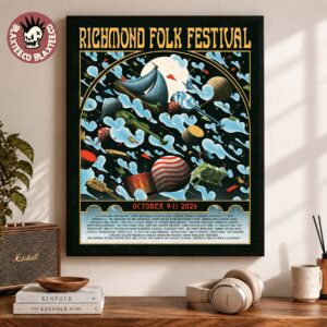Richmond Folk Festival 2026 Poster Lineup Richmond Virginia October 9-11 2026 Poster Canvas
