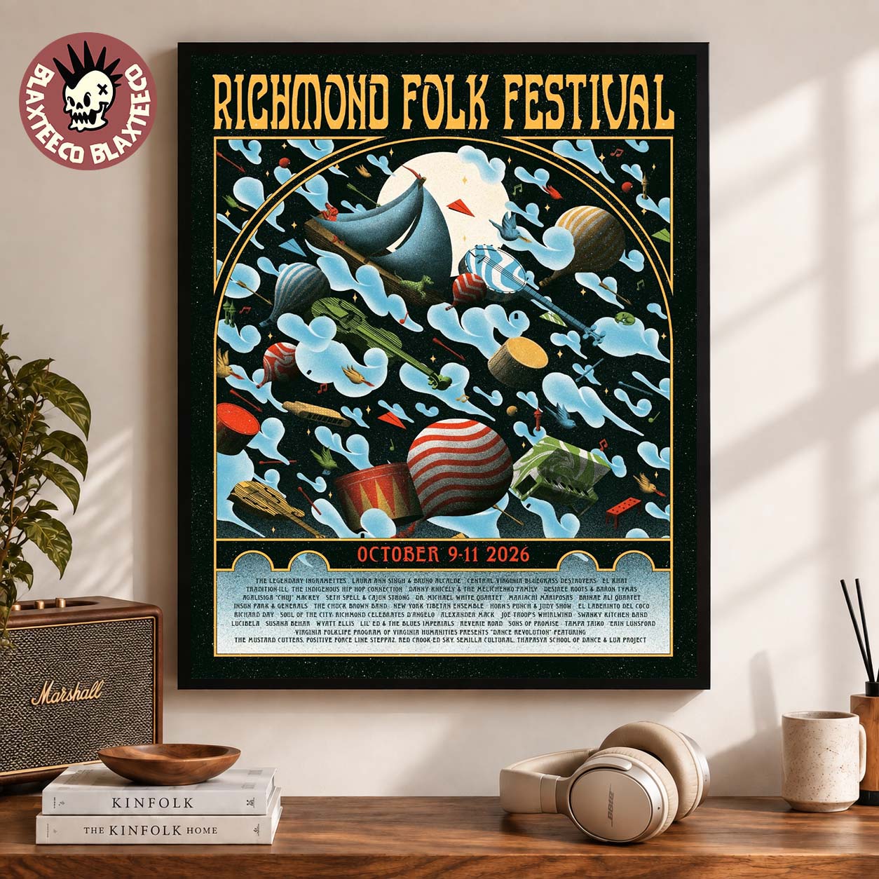 Richmond Folk Festival 2026 Poster Lineup Richmond Virginia October 9-11 2026 Poster Canvas Richmond Folk Festival 2026 Poster Lineup Richmond Virginia October 9-11 2026 Poster Canvas