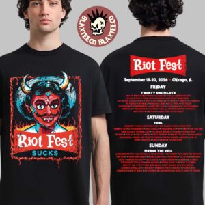 Riot Fest 2026 Chicago Merch At Douglass Park September 18-20 Little Devil Lineup T-Shirt