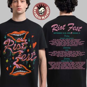 Riot Fest 2026 Chicago Merch At Douglass Park September 18-20 Tongue Tied Lineup T-Shirt