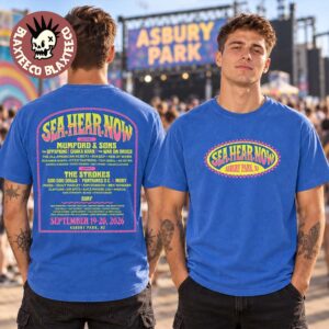 Sea.Hear.Now Festival 2026 Merch Asbury Park New Jersey On September 19 20 2026 Blue Lineup T-Shirt
