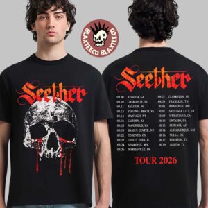 Seether Break The Cycle Tour 2026 North America Merch Bloody Skull T-Shirt