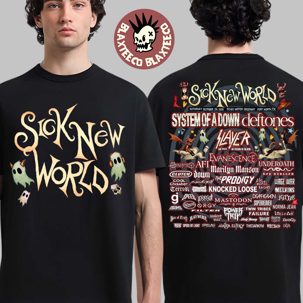 Sick New World Texas 2026 Festival Fort Worth TX At Texas Motor Speedway On October 24 2026 Lineup T-Shirt Sick New World Texas 2026 Festival Fort Worth TX At Texas Motor Speedway On October 24 2026 Lineup T-Shirt