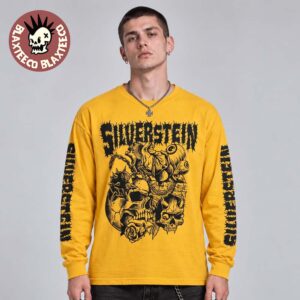 Silverstein Camp Screamo 2026 Tour Merch Skull Yellow Long Sleeve