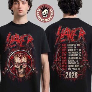 Slayer Reign in Blood 40th Anniversary Tour 2026 Merch Bloody Skull T-Shirt