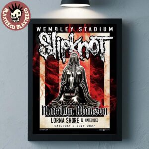 Slipknot Wembley Stadium 2027 Show London UK 3 July 2027 With Marilyn Mason Lorna Shore And Hatebreed Poster Canvas