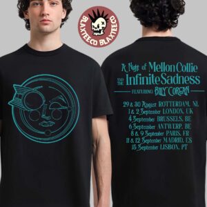 The Smashing Pumpkins A Night of Mellon Collie and Infinite Sadness UK And EU Tour 2026 Merch Two Sided T-Shirt