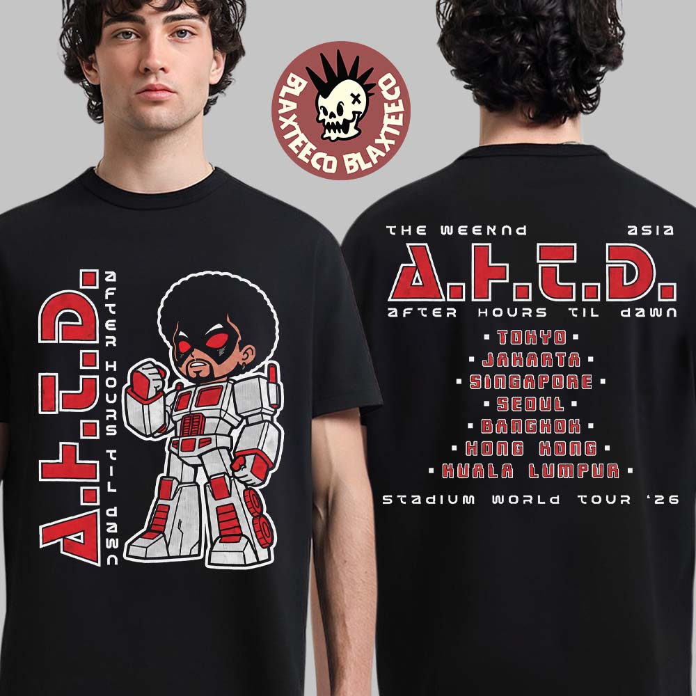 The Weeknd After Hours Til Dawn 2026 Asia Tour Merch Tokyo Japan Pop Up Gundam T-Shirt The Weeknd After Hours Til Dawn 2026 Asia Tour Merch Tokyo Japan Pop Up Gundam T-Shirt