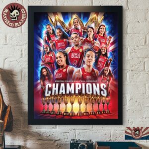 USA Women’s National Basketball Team 2026 FIBA Women’s World Cup Champions 5 Straights And 12 All Time Poster Canvas