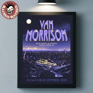 Van Morrison London UK 2026 Tour Poster Live At British Airways Arc From 23-29 September 2026