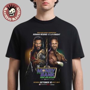 WWE Money In The Bank New Orleans 2026 Roman Reigns Vs LA Knight Word Heavyweight Championship T-Shirt