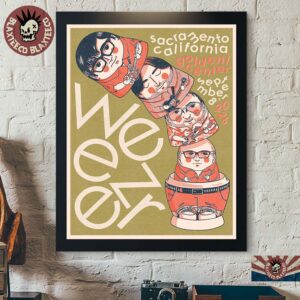 Weezer Sacramento California Event Poster 2026 Live At Golden Center On September 8 2026 Home Decor Poster Canvas