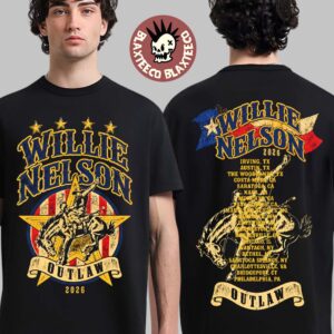 Willie Nelson Outlaw Music Festival Tour 2026 Merch Cowboy Rodeo T-Shirt