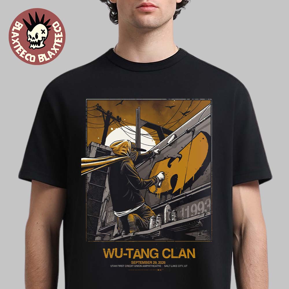 Wu Tang Clan Salt Lake City UT 2026 Venue Poster Live At Utah First Credit Union Amphitheatre September 29 2026 T-Shirt Wu Tang Clan Salt Lake City UT 2026 Venue Poster Live At Utah First Credit Union Amphitheatre September 29 2026 T-Shirt