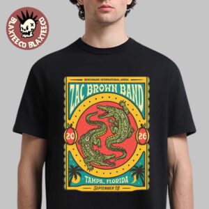 Zac Brown Band Tampa Florida 2026 Event Poster Live At Benchmark International Arena On September 18 2026 T-Shirt