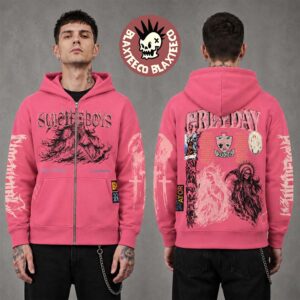 $uicideboy$ Greyday 2026 Tour Grim Reaper Pink Zip Up Hoodie