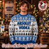 Jagermeister Snowflakes And Pine Tree In Orange And Black For Lovers Christmas Ugly Sweater