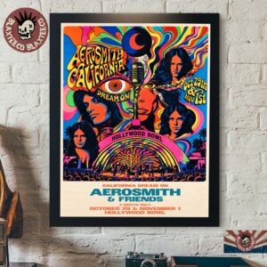 Aerosmith California Dream On Hollywood Bowl 2026 Merch Event Poster Oct 29 Nov 1 2026
