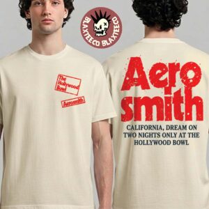Aerosmith California Dream On Hollywood Bowl 2026 Merch Event Tee Oct 29 Nov 1 2026 Red Tags Two Sided T-Shirt