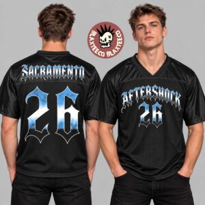 Aftershock Festival 2026 Merch Sacramento CA October 1-4 2026 Fade To Black Football Jersey