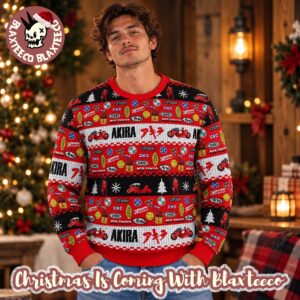 Akira Anime Bike Pattern Christmas Ugly Sweater