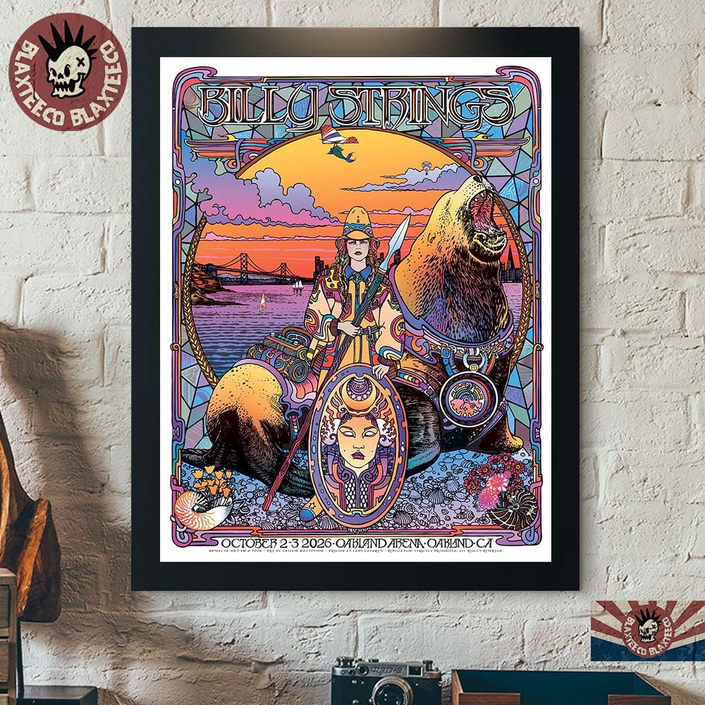 Billy Strings Oakland CA Dual Night Poster 2026 At Oakland Arena October 2-3 2026 Billy Strings Oakland CA Dual Night Poster 2026 At Oakland Arena October 2-3 2026