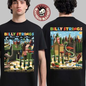 Billy Strings Oakland CA Night 1 And 2 Combined Poster 2026 At Oakland Arena October 2 3 2026 Two Sided T-Shirt