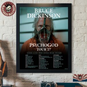 Bruce Dickinson PsychoGod Tour 2027 UK And EU Schedule Dates Home Decor Poster Canvas