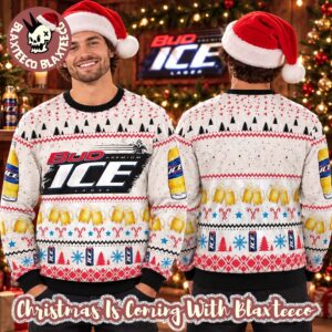 Bud Ice Lager Beer Christmas Ugly Sweater