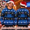 Bud Light Big Logo Blue And White Snowflakes Detail Christmas Ugly Sweater