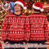 Budweiser Big Logo With Christmas Lights And Santa Hat Snowy Holiday Ugly Sweater Budweiser Big Logo With Christmas Lights And Santa Hat Snowy Holiday Ugly Sweater