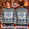Busch Latte In My Veins Jesus In My Heart Orange And White Funny Ugly Christmas Sweater