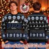 Busch Light Beer Logo Santa Hat Pattern Blue Christmas Ugly Sweater