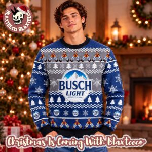 Busch Light Beer Xmas Cheers Festive Knitting Pattern Holiday Ugly Sweater