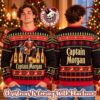 Captain Morgan Rum Christmas Cheers Signature Red With Snowflakes Ugly Sweater