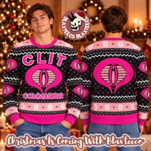 Clit Commander Vigina Funny Festive Ugly Christmas Sweater