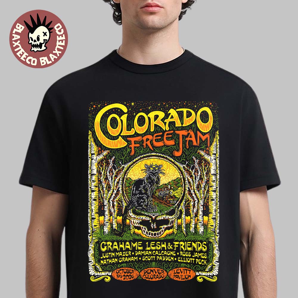 Colorado Free Jam With Grahame Lesh And Friends 2026 In Denver CO At Levitt Pavilion October 3 2026 T-Shirt Colorado Free Jam With Grahame Lesh And Friends 2026 In Denver CO At Levitt Pavilion October 3 2026 T-Shirt
