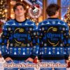 Corona Extra Beer Reindeer Snowy Night Blue Ugly Christmas Sweater Corona Extra Beer Reindeer Snowy Night Blue Ugly Christmas Sweater